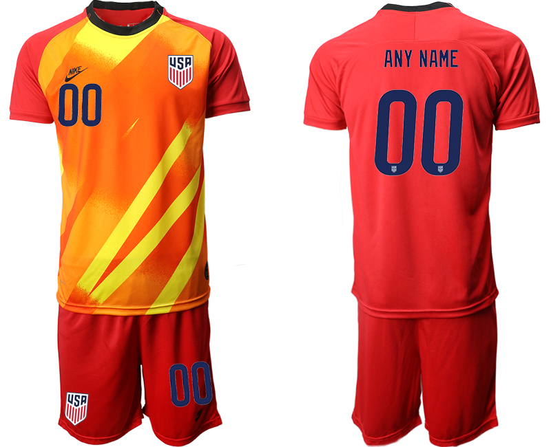 Men 2020-2021 Season National team United States goalkeeper red customized Soccer Jersey